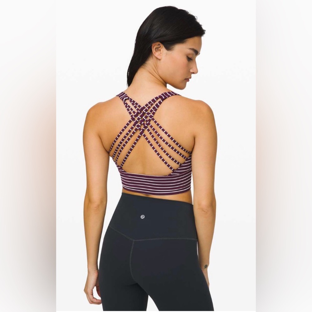 Lululemon Free to Be Bra *Wild Long Line
Parallel Stripe Dark Adobe White - Picture 2 of 5